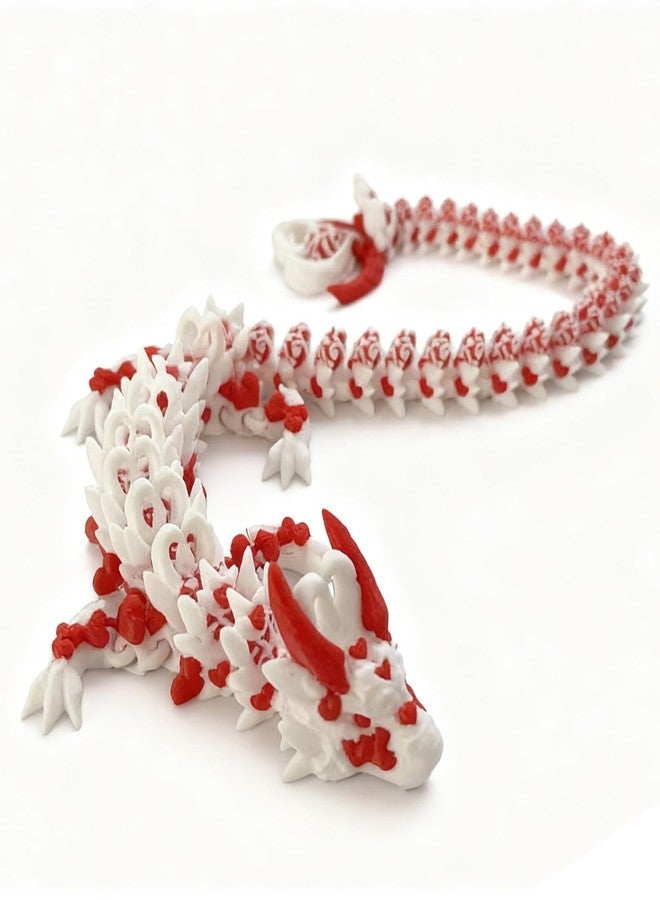 Kizcmvre 3D Printed Dragon,3D Printed Toys, Dragon Fidget Toy,12 inch Articulated 3D Printed Animal for Birthday Gift,Desktop Decoration (White). - Image 1